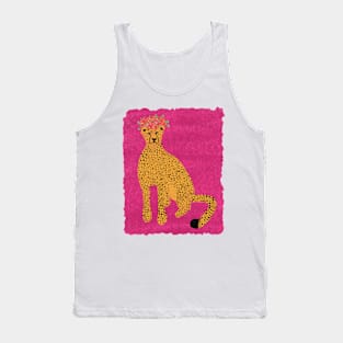 Magenta Leopard with Flower Crown Tank Top